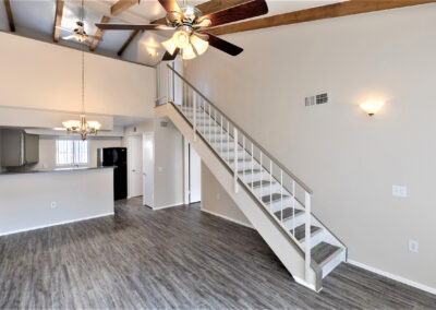 Lion Tempe - 1055 square feet - 2 Bed 2 Bath - Living Room, Kitchen, and Stairs